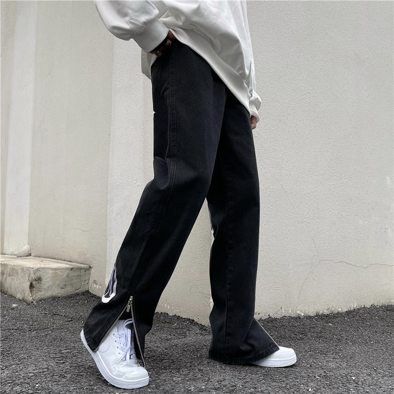 Baggy Jeans Seitlicher Reißverschluss