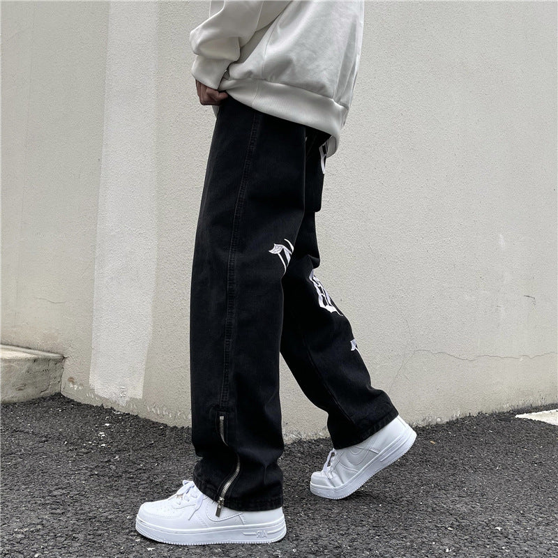 Baggy Jeans Seitlicher Reißverschluss